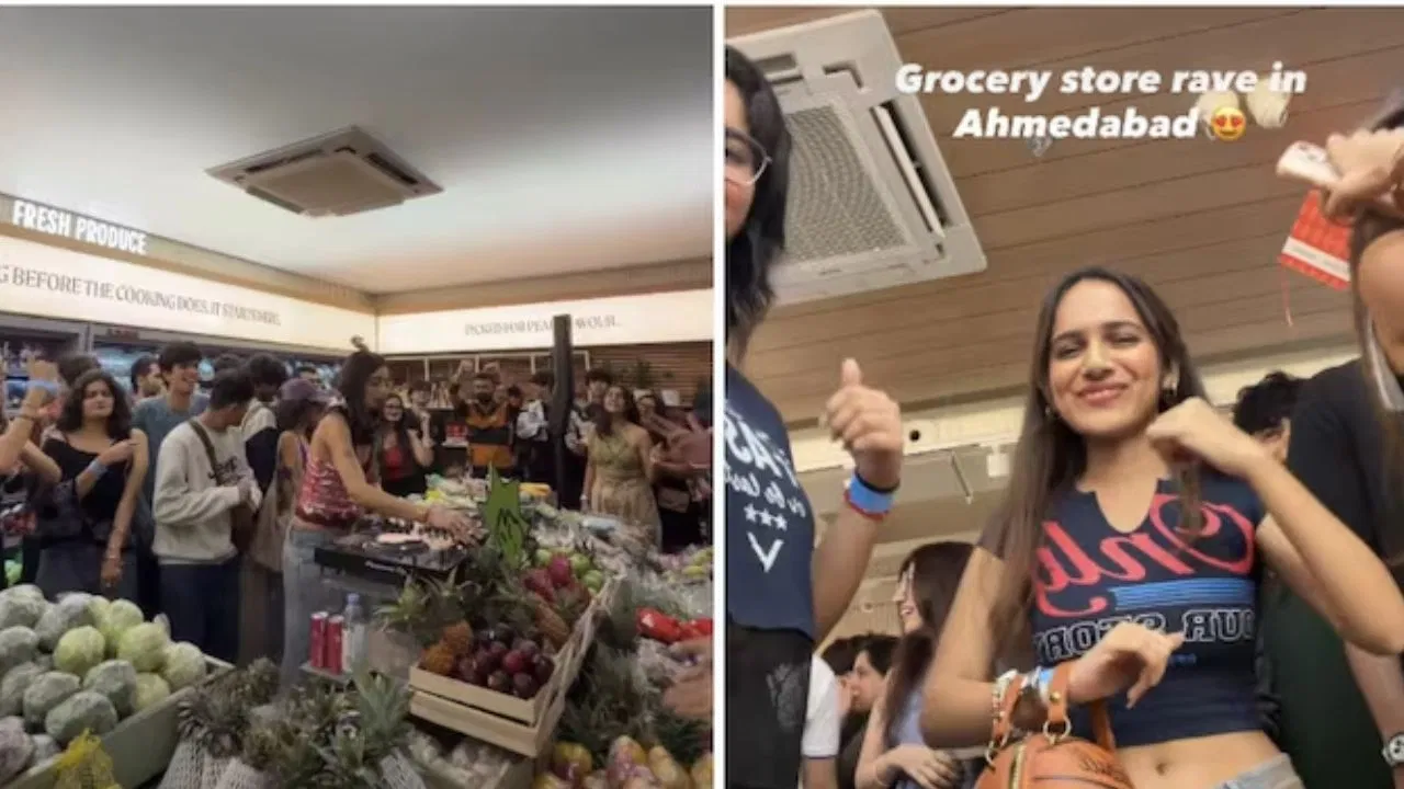 अहमदाबाद के सुपरमार्केट में अचानक नाइट क्लब का माहौल, shoppers ने किया DJ की धुन पर डांस