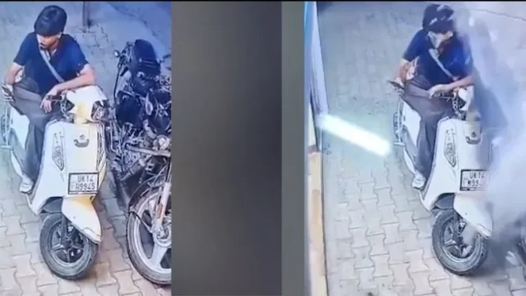 ऋषिकेश में मोबाइल में मग्न स्कूटी सवार पर गिरा छज्जा, बाल-बाल बची जान