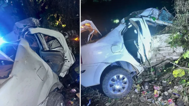 कुशीनगर में तेज रफ्तार कार का पेड़ से टकराव, चार युवकों की मौत