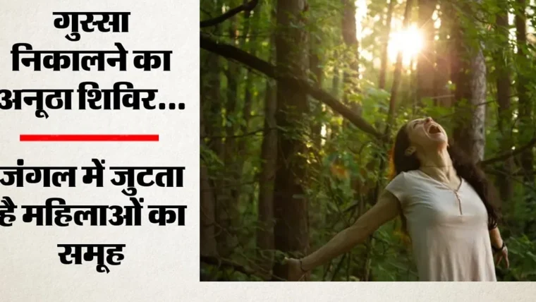 जंगल में महिलाओं के लिए गुस्सा निकालने का विशेष शिविर