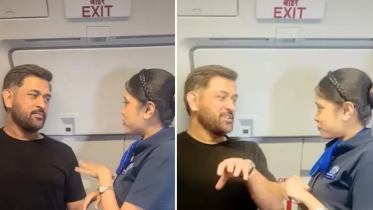 ड्यूटी पर थकान, सामने मिले ‘कैप्टन कूल’! एयर होस्टेस ऐश्वर्या सिंह की धोनी से हुई अनपेक्षित मुलाकात