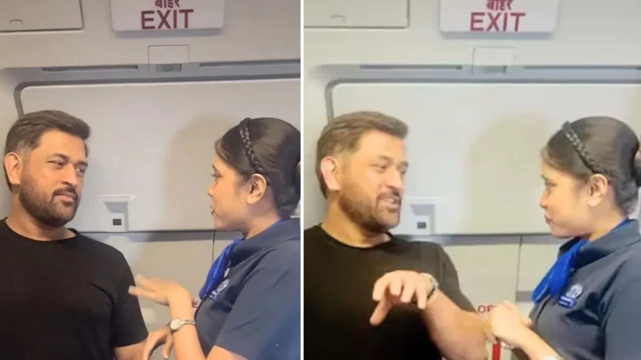 ड्यूटी पर थकान, सामने मिले ‘कैप्टन कूल’! एयर होस्टेस ऐश्वर्या सिंह की धोनी से हुई अनपेक्षित मुलाकात