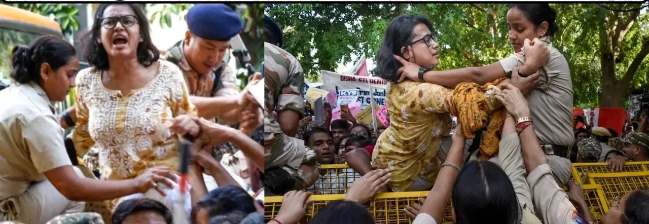 दिल्ली में मंडी हाउस पर आइसा की नेता नेहा बोरा की हिरासत, विरोध प्रदर्शन की पृष्ठभूमि
