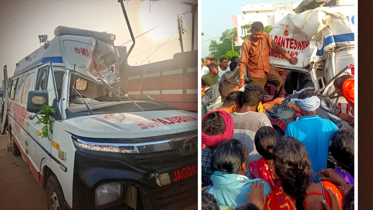 धमतरी में संजीवनी एंबुलेंस ट्रैक्टर-ट्रॉली से टकराई, नर्स शबनम खान की मौके पर मौत