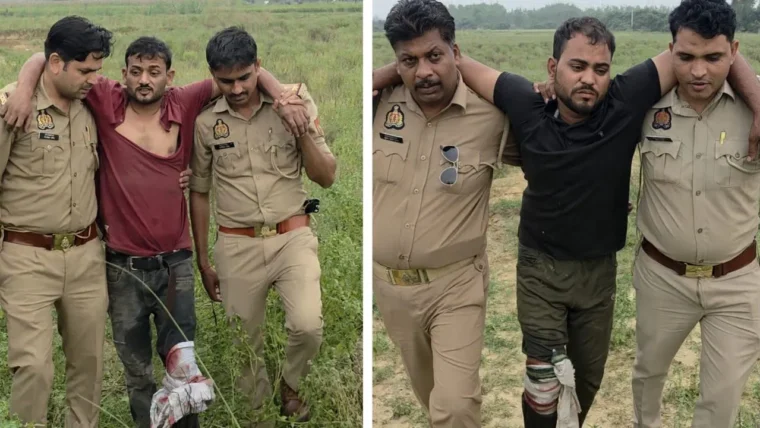 बरेली में गोकशी के आरोपियों से मुठभेड़, दो पुलिसकर्मी घायल, दो बदमाशों के पैर में गोली