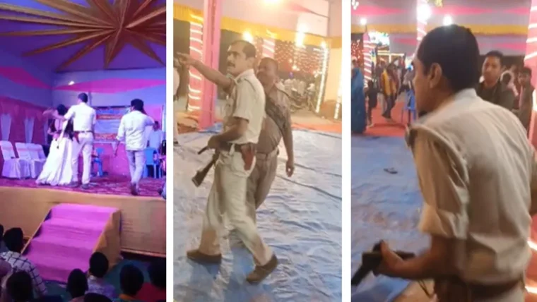बेगूसराय में दुर्गा पूजा के सांस्कृतिक कार्यक्रम में दारोगा पर थप्पड़ और पिस्टल लहराने का मामला