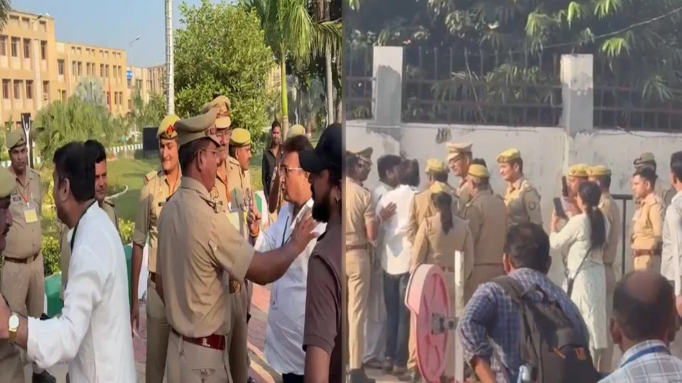 मेरठ MLC मतगणना केंद्र पर हंगामा, विक्रांत वशिष्ठ और दरोगा के बीच तीखी बहस