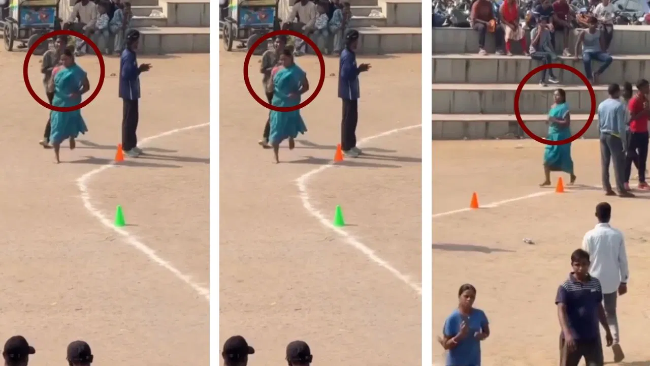 साड़ी में नंगे पांव 1600 मीटर दौड़ीं कविता महतो, होमगार्ड भर्ती में जज्बा दिखा रही हैं