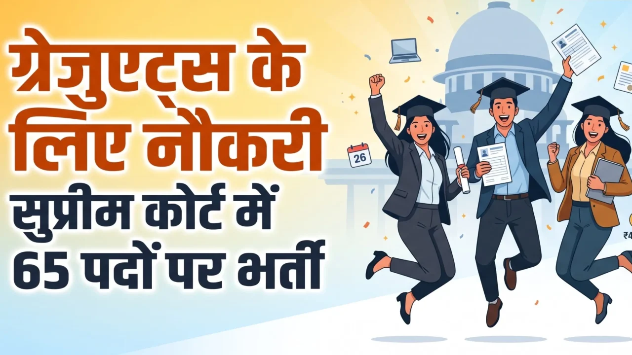 सुप्रीम कोर्ट में सीनियर पर्सनल असिस्टेंट की भर्ती 2026: 65 पद, वेतन 1.51 लाख तक, आवेदन आज से
