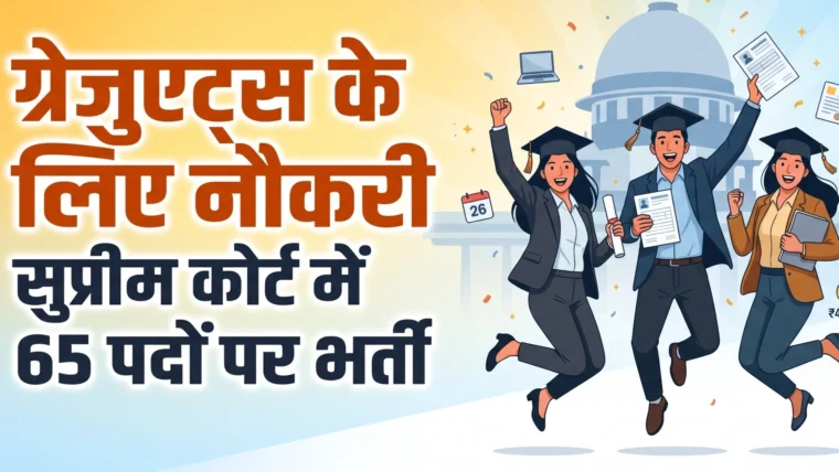 सुप्रीम कोर्ट में सीनियर पर्सनल असिस्टेंट की भर्ती 2026: 65 पद, वेतन 1.51 लाख तक, आवेदन आज से