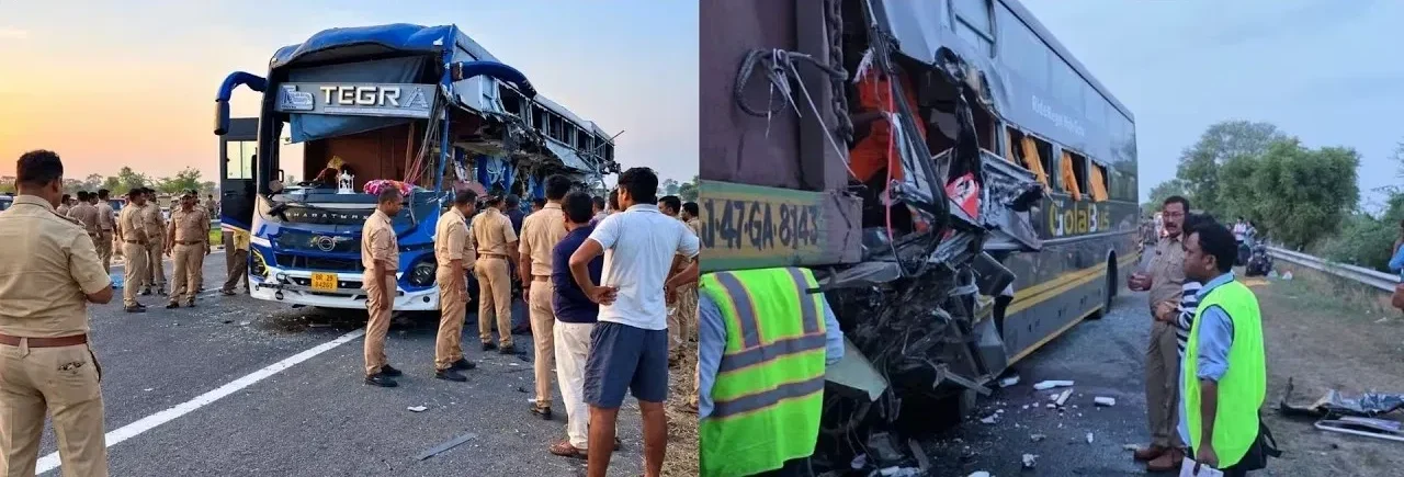 UP के अंबेडकर नगर में भीषण हादसा, बस-ट्रेलर टक्कर में 4 की मौत