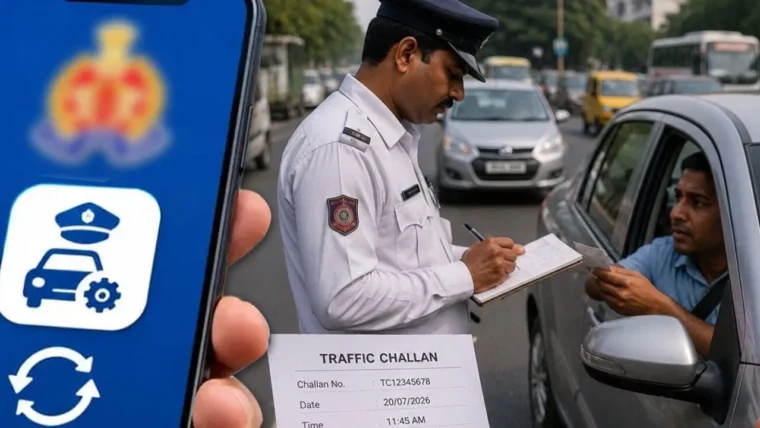 UP में ट्रैफिक चालान एप में तकनीकी गड़बड़ी, 1,000 का जुर्माना 10,000 दिखा